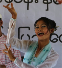 Cherry performing Burmese traditional dance