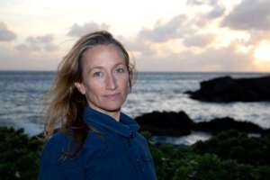 Pre COVID photo of Ms. Cousteau in the Amazon