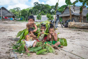 Children in the town of Atalaia-do-Norte