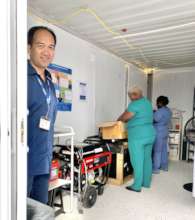 Dr. Dennis and his team at the temporary clinic
