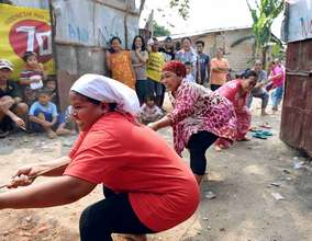 Tug of war won by the moms!