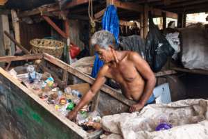 He's Been Sorting Plastic Since 4:00 AM