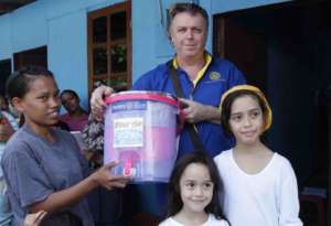 Receiving their filtered water pot