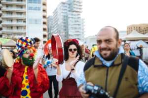 Clowns protesting, Beirut [Photo: Nadim Kamel]