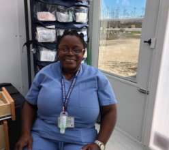 Christine at our health facility in High Rock.