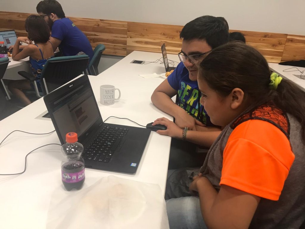 Girl learning code