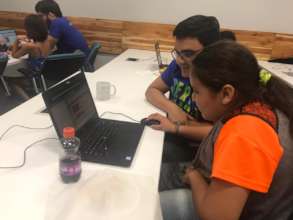 Girl learning code