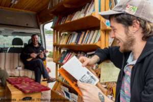 volunteers enjoying the library atmosphere