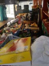 The library van stocked with food for delivery