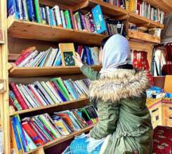 a library users inspects our Farsi collection