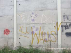 graffiti on Ritsona camp wall