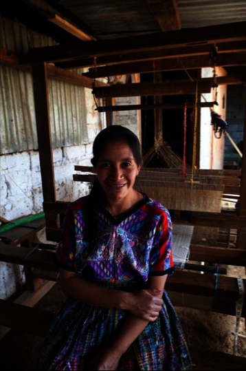 Rosa at her loom