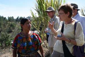 Tour participants visit a project