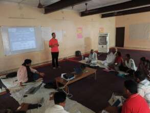 AHC staff training the field team in Rajasthan