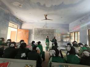 A KGBV Champion leading a session on Mental Health