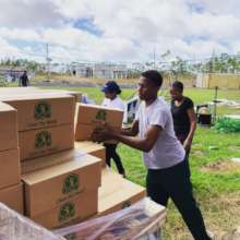 Distributing hygiene kits