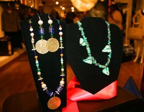 Handmade jewelry with coins and clay by our DC JewelGirls team