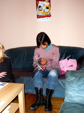 Tamara learning to make jewelry!