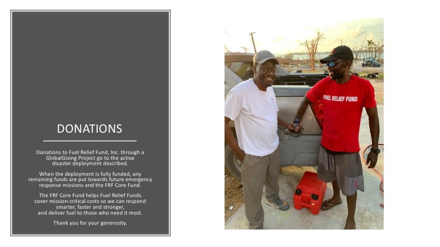 Emergency Fuel - Hurricane Dorian, Bahamas