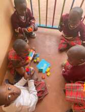 Playing on the veranda.