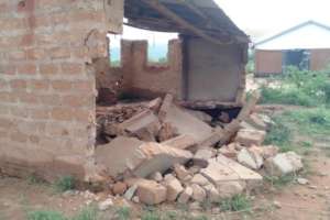 Collapsed girls' toilet block