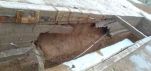 Damage to the foundations of the new toilets