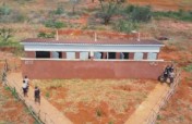 New toilets at a primary school in rural Kenya.