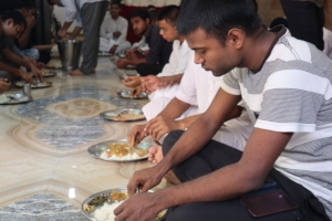 Students taking lunch at VOICE
