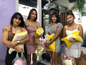 Giving out Food Bags in October 2020