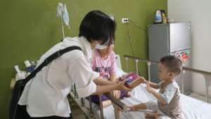 The happiness of a pediatric patient
