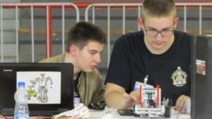 Students on robotics competition