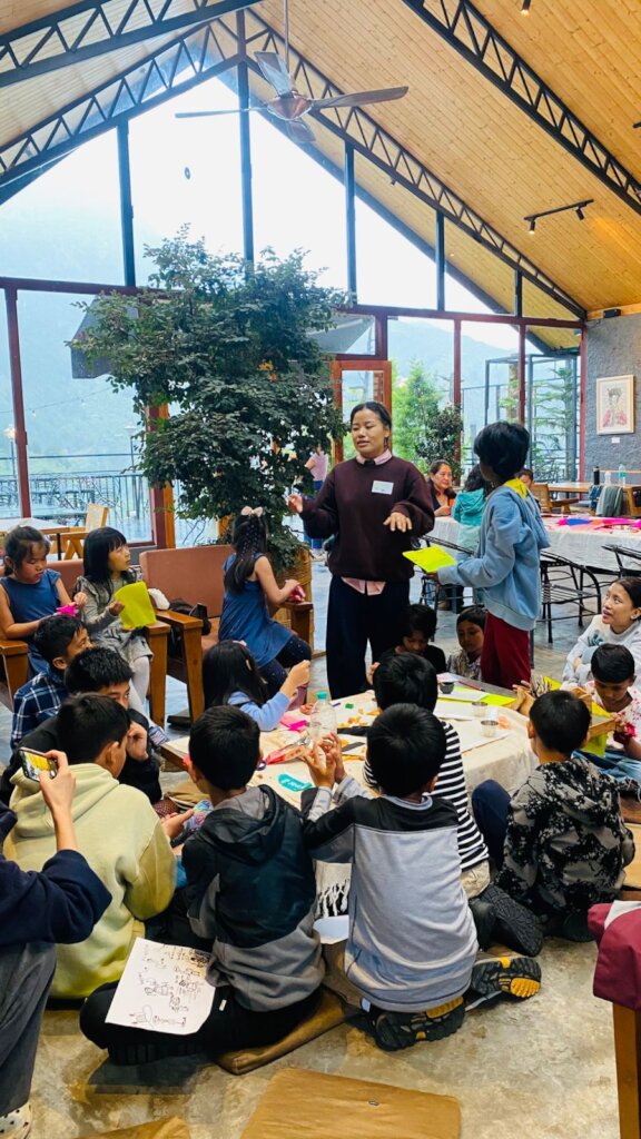 Younger Girls With Tibetan Kids In An Art Class