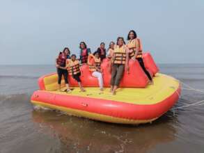 Krantikaris doing water sports. Juhu Beach, Mumbai