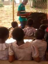 STUDENT WITH NO CLASSROOM AND DAMAGE BLACK BOARD