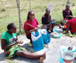 Making Baskets Outside in the Villa