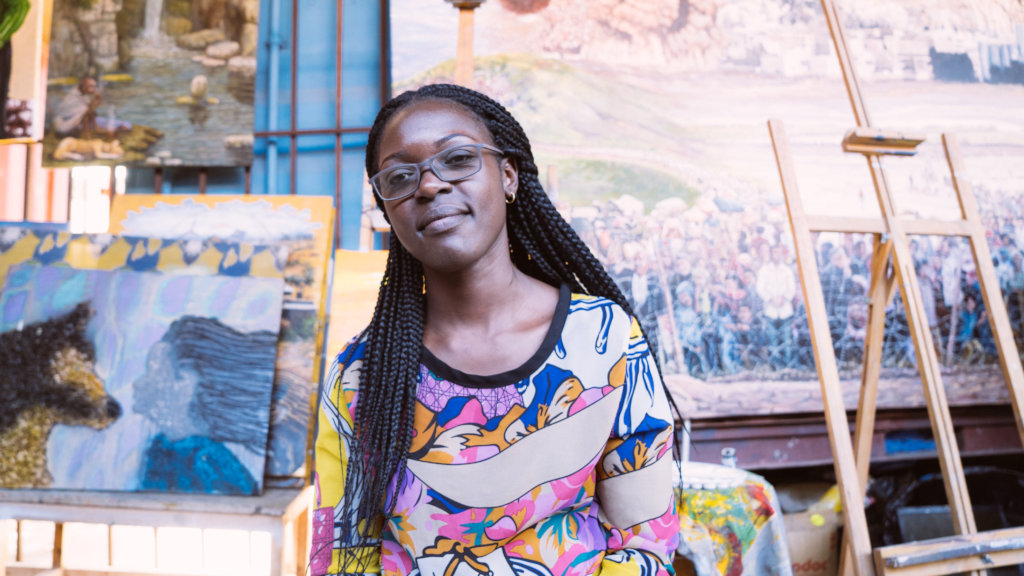 Artist in a studio at Nafasi