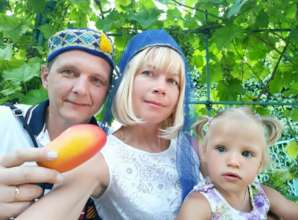 Julia, Sergey and their daughter