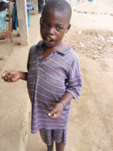 Disabled and homeless child in Uganda