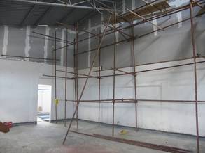 Raw materials storage room under construction.