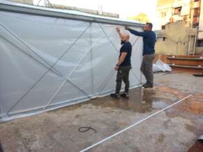 Greenhouse installation in Shatila camp
