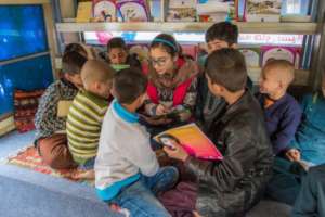 Children in Charmaghz Library