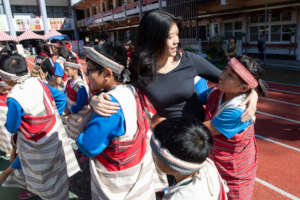 BSP before gifting at school with some of the kids