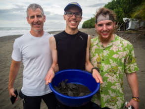 Volunteers and hatchlings
