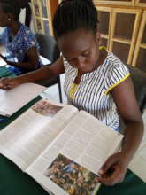 A beneficiary using the library