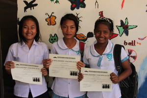 In Phnom Penh receiving scholarship certificates!