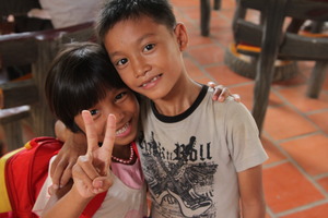 2 scholarship recipients posing in Siem Reap.
