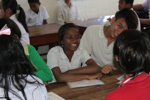Tony studying at a partner organization