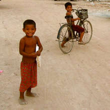 Boys Play Outside Angkor Wat