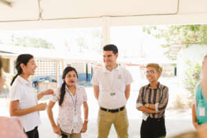 Team work with local school teachers