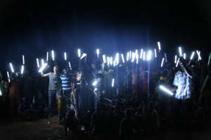 Group photo of the village with their new laterns
